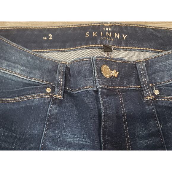 White House Black Market The Skinny Ankle Dark Wash Denim Blue Jeans | Size 2 - Picture 4 of 9